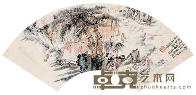 陆俨少 唐人诗意 扇面 18×51.5cm